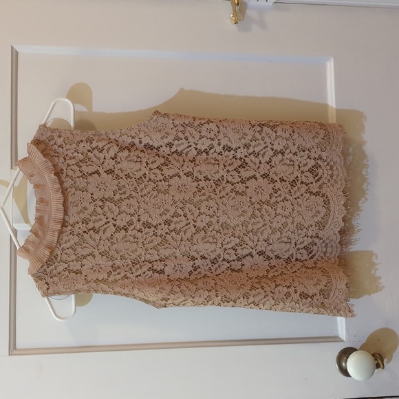 J Crew ruffle neck lace top - Picture 4 of 4